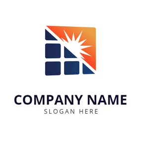 Solar Logo Abstract Sun and Solar Panel logo design