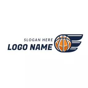 Basketball Logo Abstract Wing and Basketball logo design