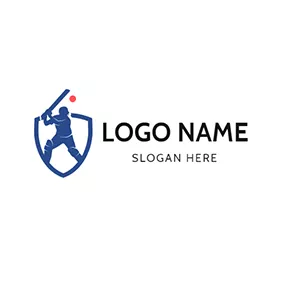 Cricket Logo Batsman Playing Cricket logo design