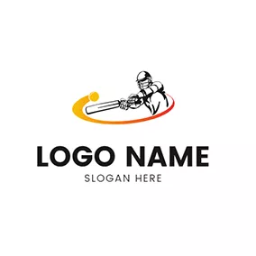 Cricket Logo Batsman Playing Yellow Cricket logo design