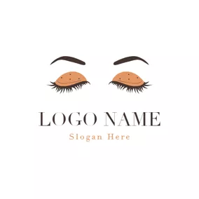 Eyelash Logo Brown Eyeshadow and Black Eyelash logo design