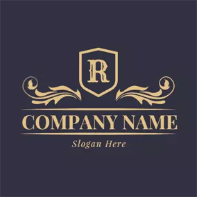 Luxury Logo Classic Golden Letter R logo design
