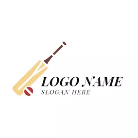 Cricket Logo Cricket Bat and Cricket Ball logo design
