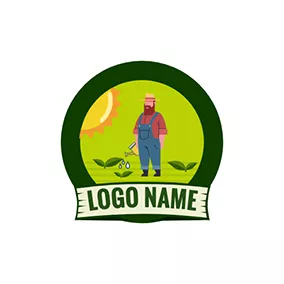 Sun Logo Crops Sun Circle Banner Farmer logo design