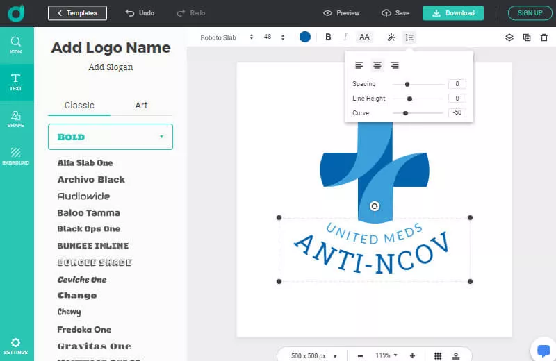 Customize medical logo