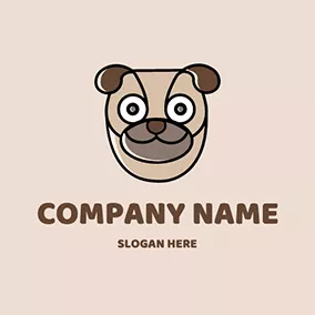 Dog Logo Cute Cartoon French Bulldog logo design