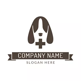 Dog Logo Dog Head and Cross logo design