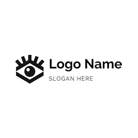 Eyelash Logo Eye Rhombus and Eyelash logo design