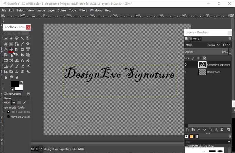 Move the position of digital signature