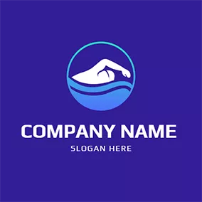 Circle Logo Green Circle Water and Swimmer logo design