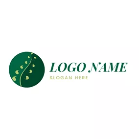 Circle Logo Leaf In Circle Fern logo design