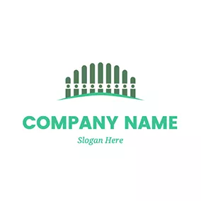 Circle Logo Plank Circle Fence Backyard logo design