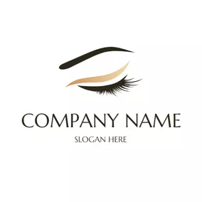 Eyelash Logo Simple Eyebrow and Eyelash logo design