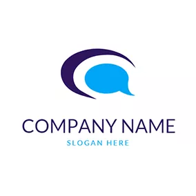 Letter Logo Simple Semicircle Dialogue Letter C A logo design