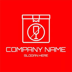 Circle Logo Square Box Circle Cup Fragile logo design