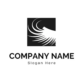 Eyelash Logo Square Brush and Eyelash logo design