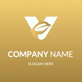Letter Logo V Letter Leaf logo design