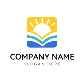 Sun Logo Yellow and White Sun logo design